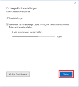 Screenshot Outlook