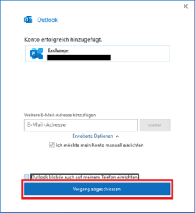 Screenshot Outlook