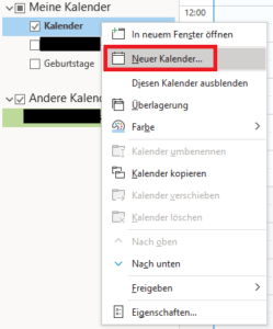 Screenshot Outlook