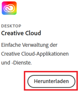 Screenshot Adobe Creative Cloud