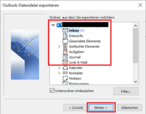 Screenshot Outlook