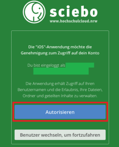 Screenshot Sciebo https://hochschulcloud.nrw/