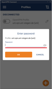 Screenshot OpenVPN Connect