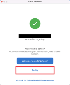 Screenshot Outlook