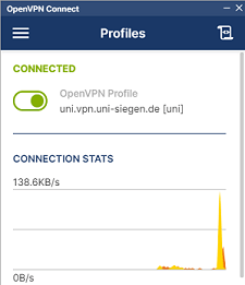 Screenshot OpenVPN Connect