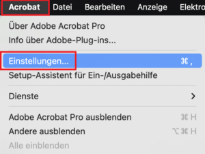 Screenshot Adobe Acrobat